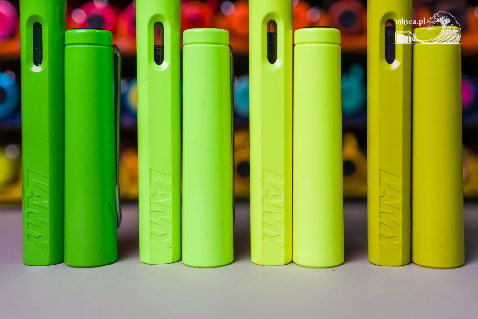Lamy Safari Green, Safari Neon Lime, Safari Neon Yellow and Safari Lime