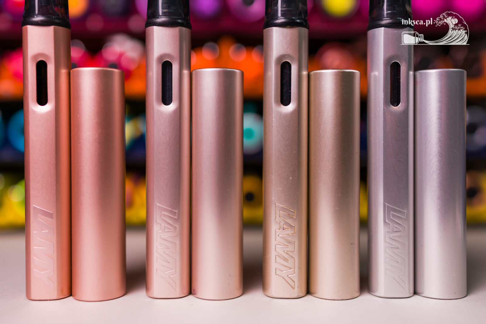 Lamy LX Rose Gold, Al-Star Cosmic, Al-Star Pearl and Al-Star Aluminium